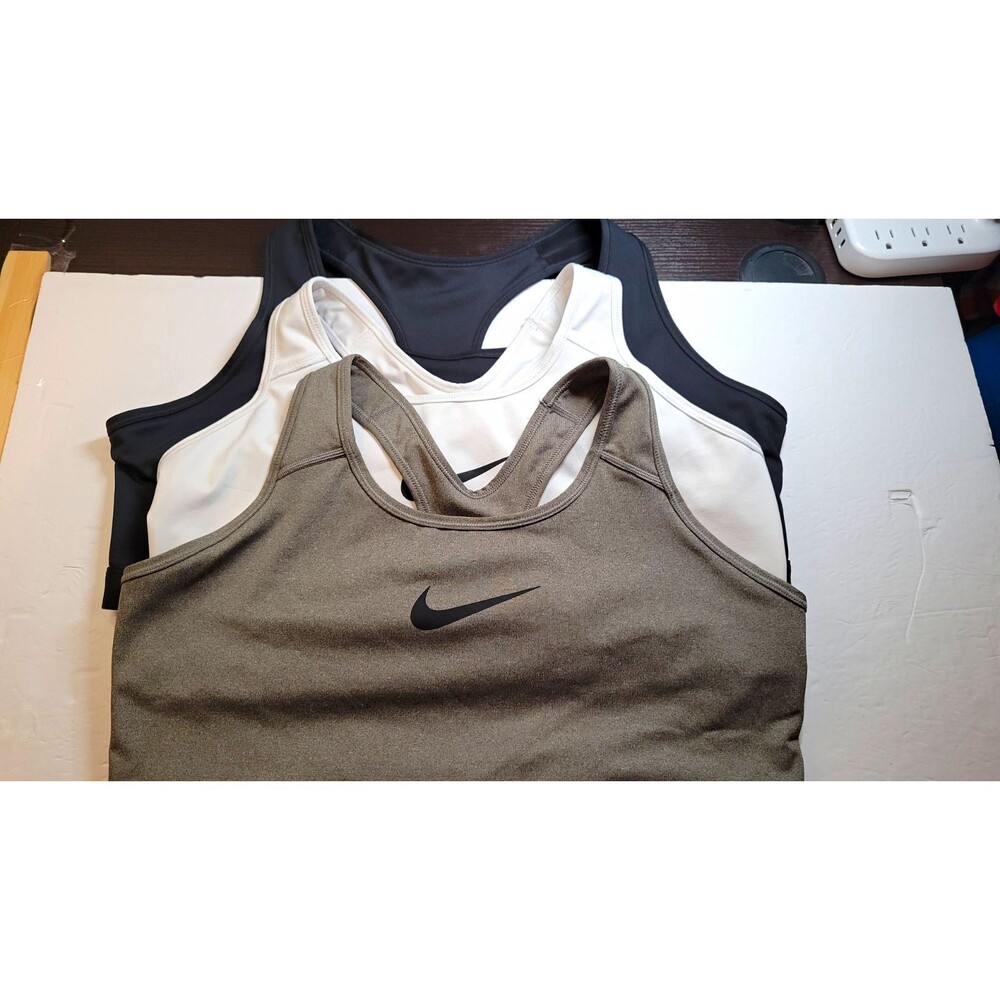 Lot of 3 Nike Dri-FIT Swoosh Sports Bras Plus Size 2X Black Grey White